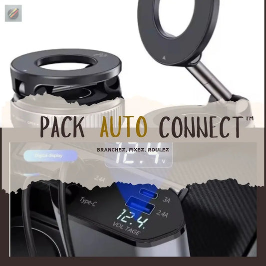 Pack support de telephone + chargeur rectractable